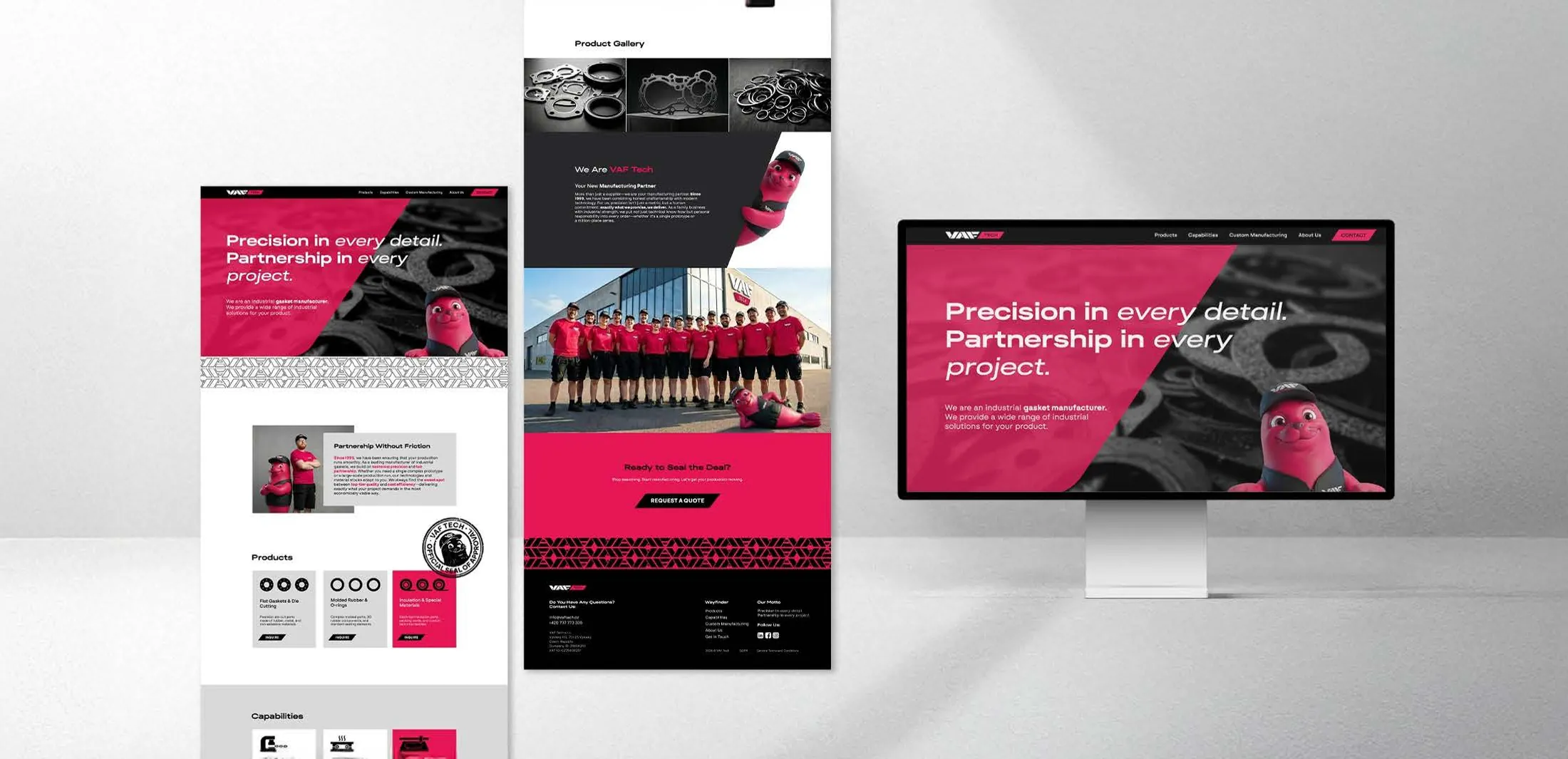 The VAF Tech website shown on desktop, tablet and phone